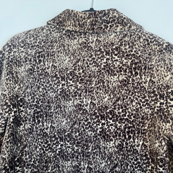 Talbots Velvet Animal Print Lined Jacket Large Accent Buttons Sz 10 Mob Wife - Picture 7 of 11
